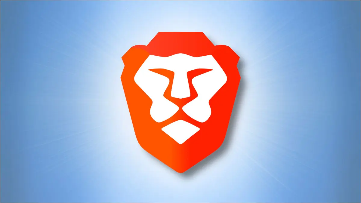 Sigla browser Brave pe un fundal albastru.