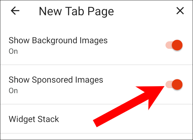 Deaktivieren Sie gesponserte Bilder in Brave Mobile.