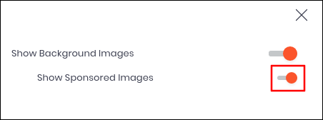 Отключите опцию «Показать спонсируемые изображения».