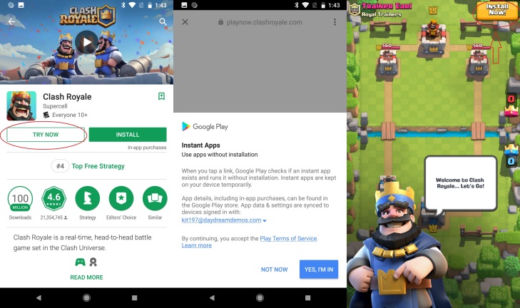 Jouez à des jeux d'applications instantanées