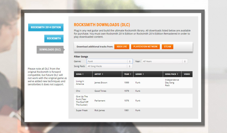 Esplora le offerte di DLC di Rocksmith