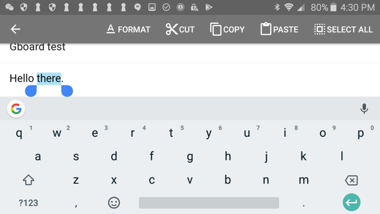 Barre d'outils du clavier pour Android