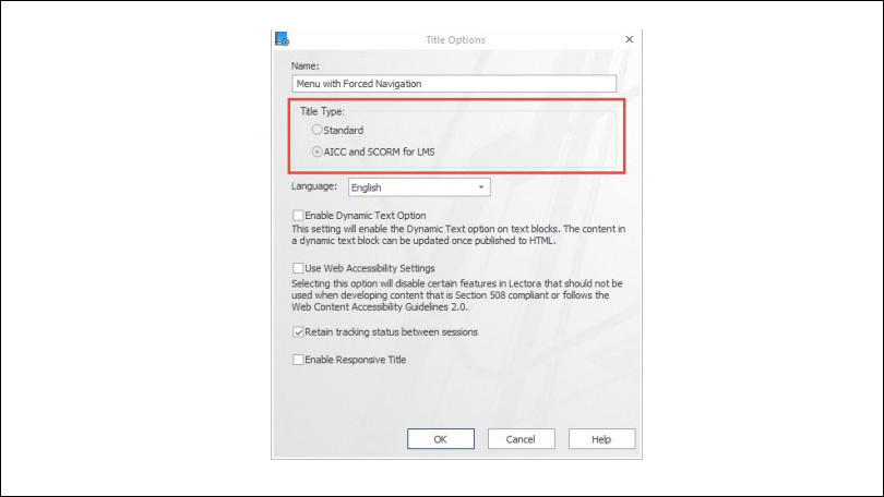 Trivantis LectoraInspire-SCORM互換性を作業に追加