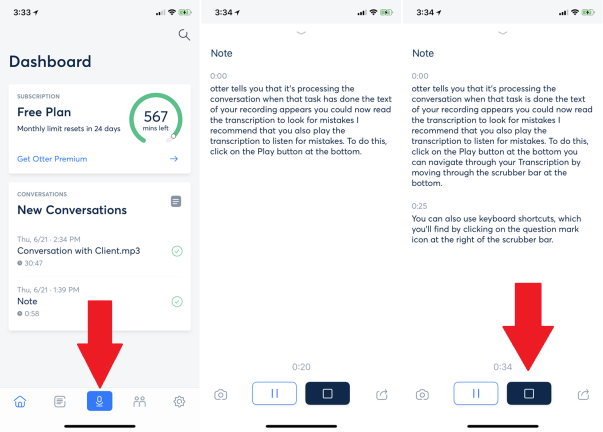 Enregistrer et transcrire sur mobile