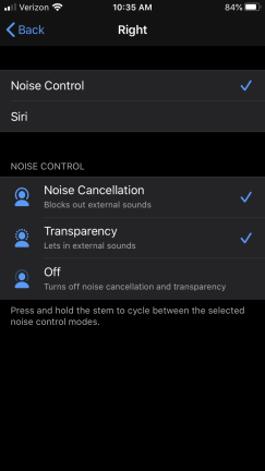 Siriとノイズコントロールの設定