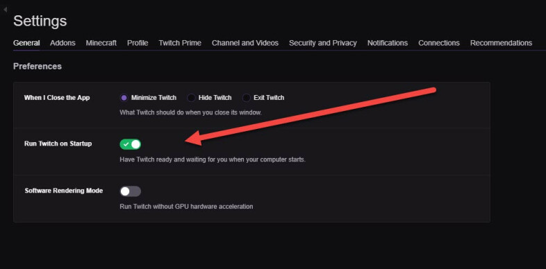 Başlangıçta Twitch Masaüstü Uygulamasını Çalıştırın