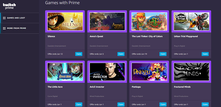 Twitch Prime Games