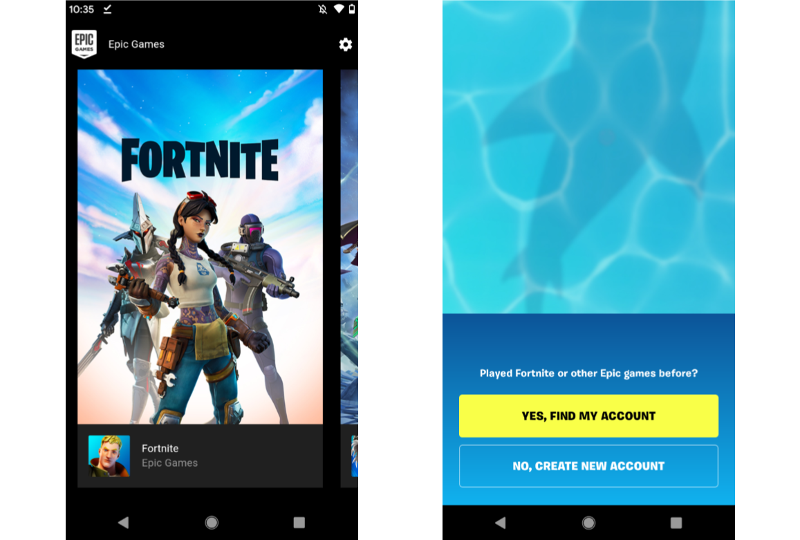 Sideloadowana aplikacja Fortnite na Androida