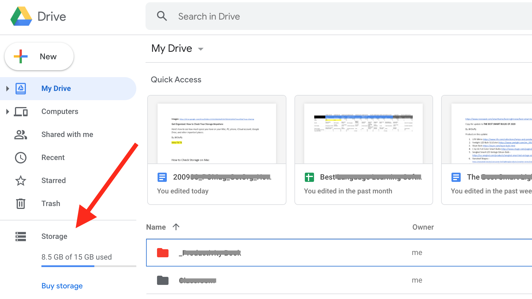 Stockage Google Drive