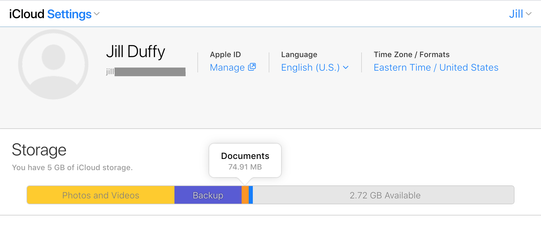 Stockage en ligne iCloud