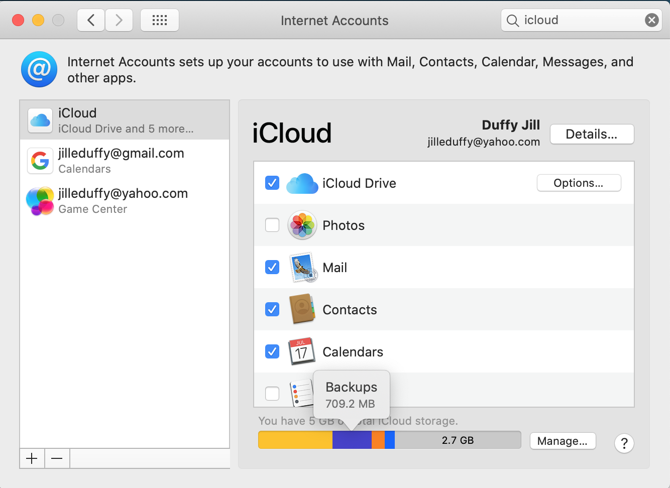 Stockage iCloud sur Mac