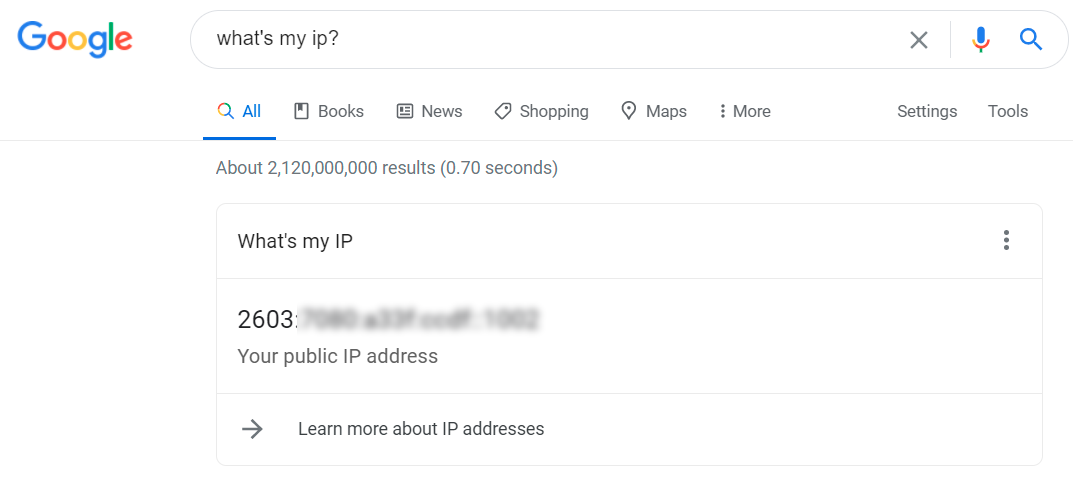 Google: какой у меня IP?