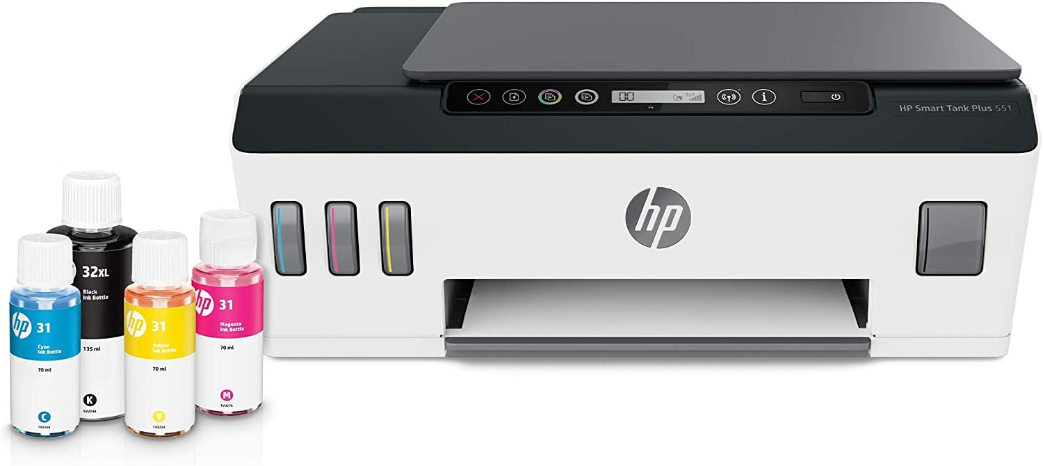 HP Smart Tank Plus 551 con flaconi di inchiostro