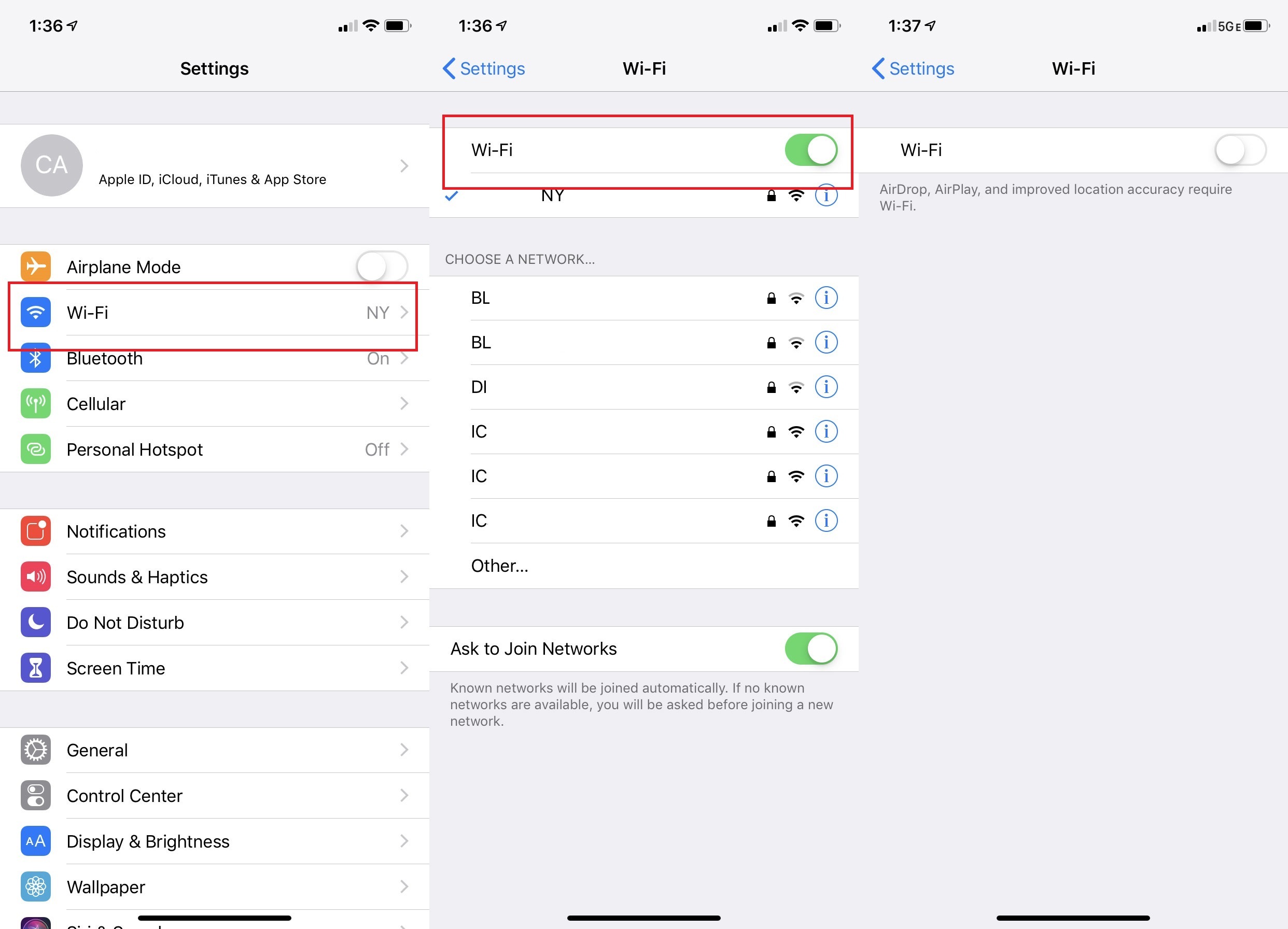 Impostazioni dell'iPhone Wi-Fi