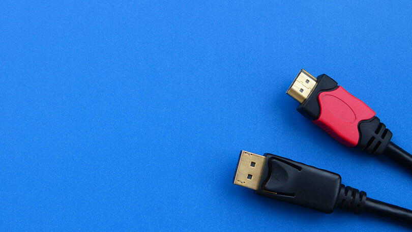 Cabos HDMI e DisplayPort