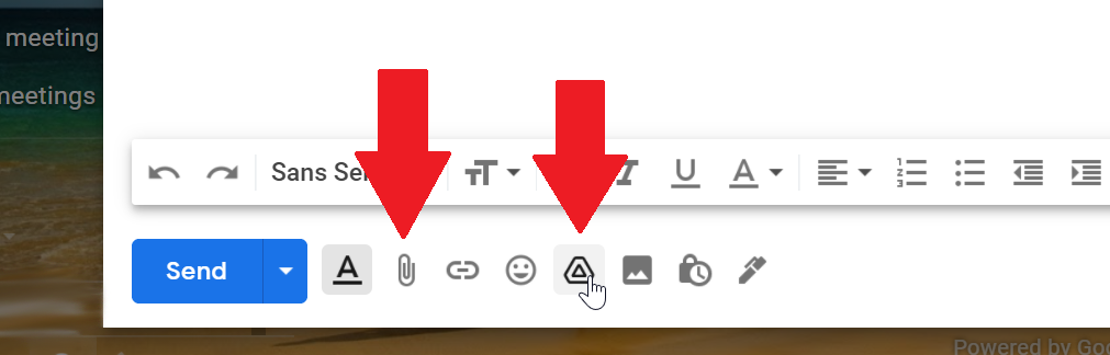 แนบไฟล์และแนบปุ่มไฟล์ Google ไดรฟ์บน gmail สำหรับเดสก์ท็อป