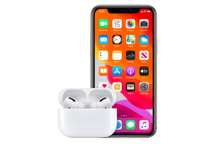 AirPods Pro ในเคสหน้า iPhone 12