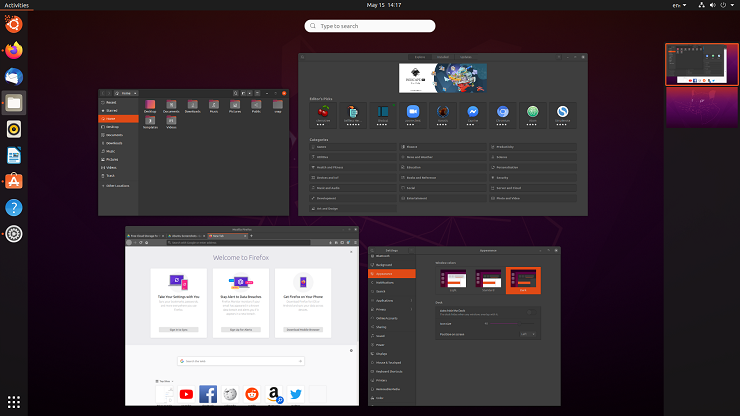 Ubuntu 20.04 上的 GNU 的 GNOME 桌面环境