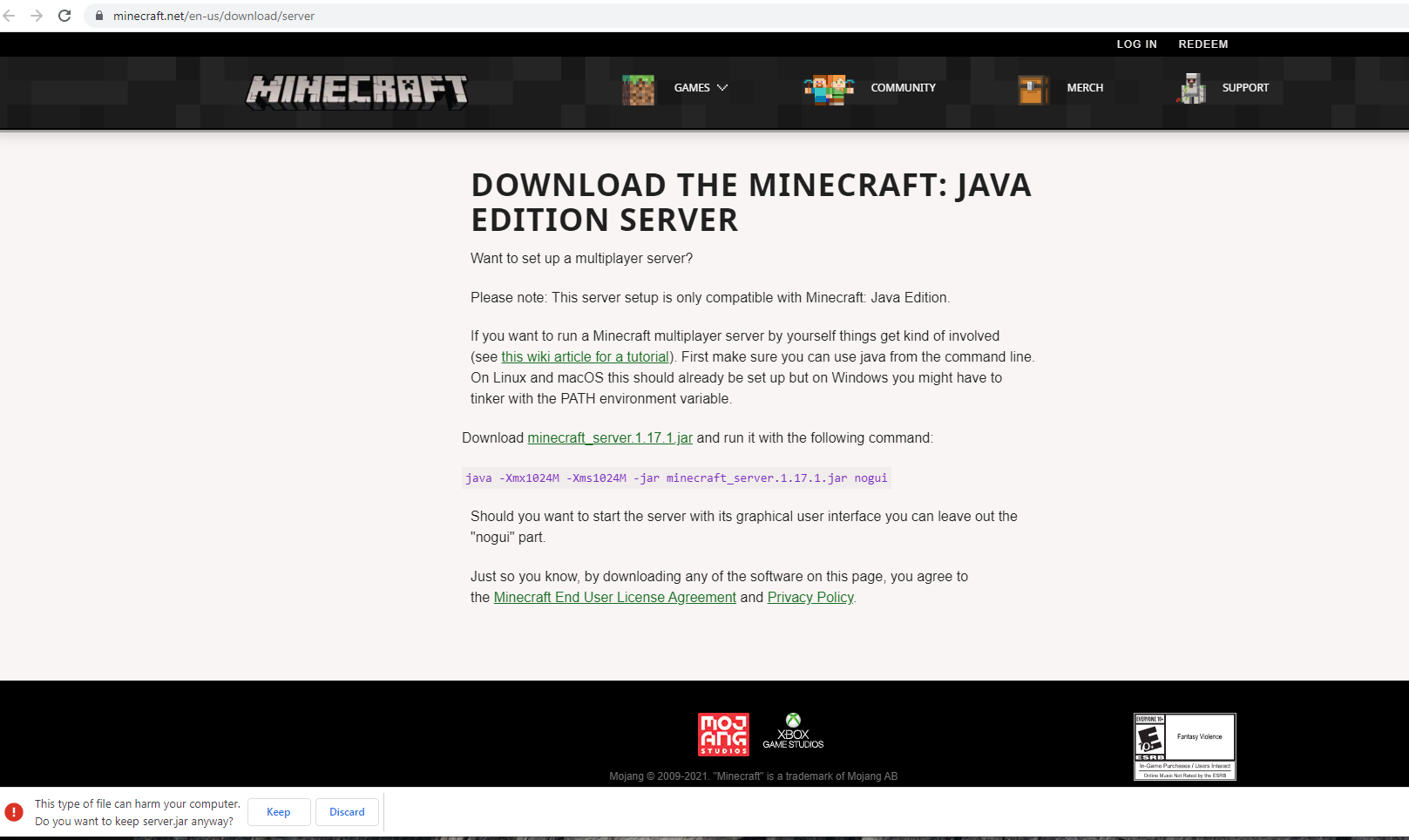 Folder dan Jar Minecraft