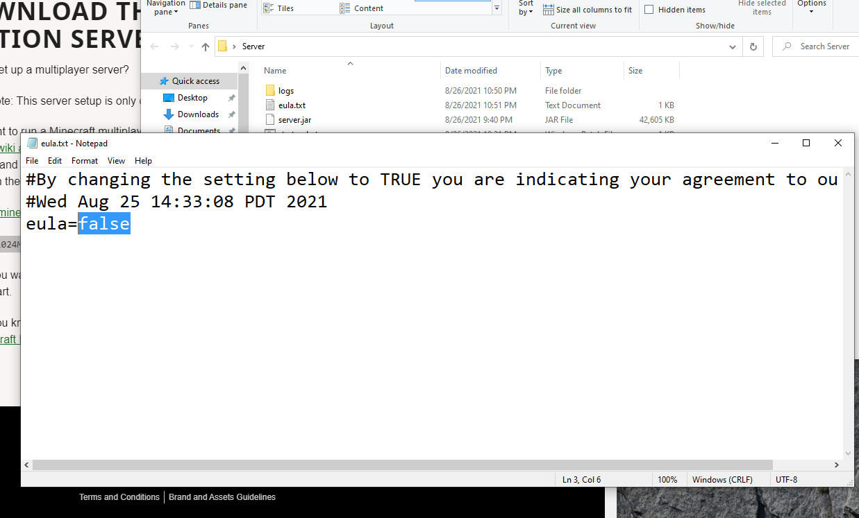 Edit EULA Server Minecraft