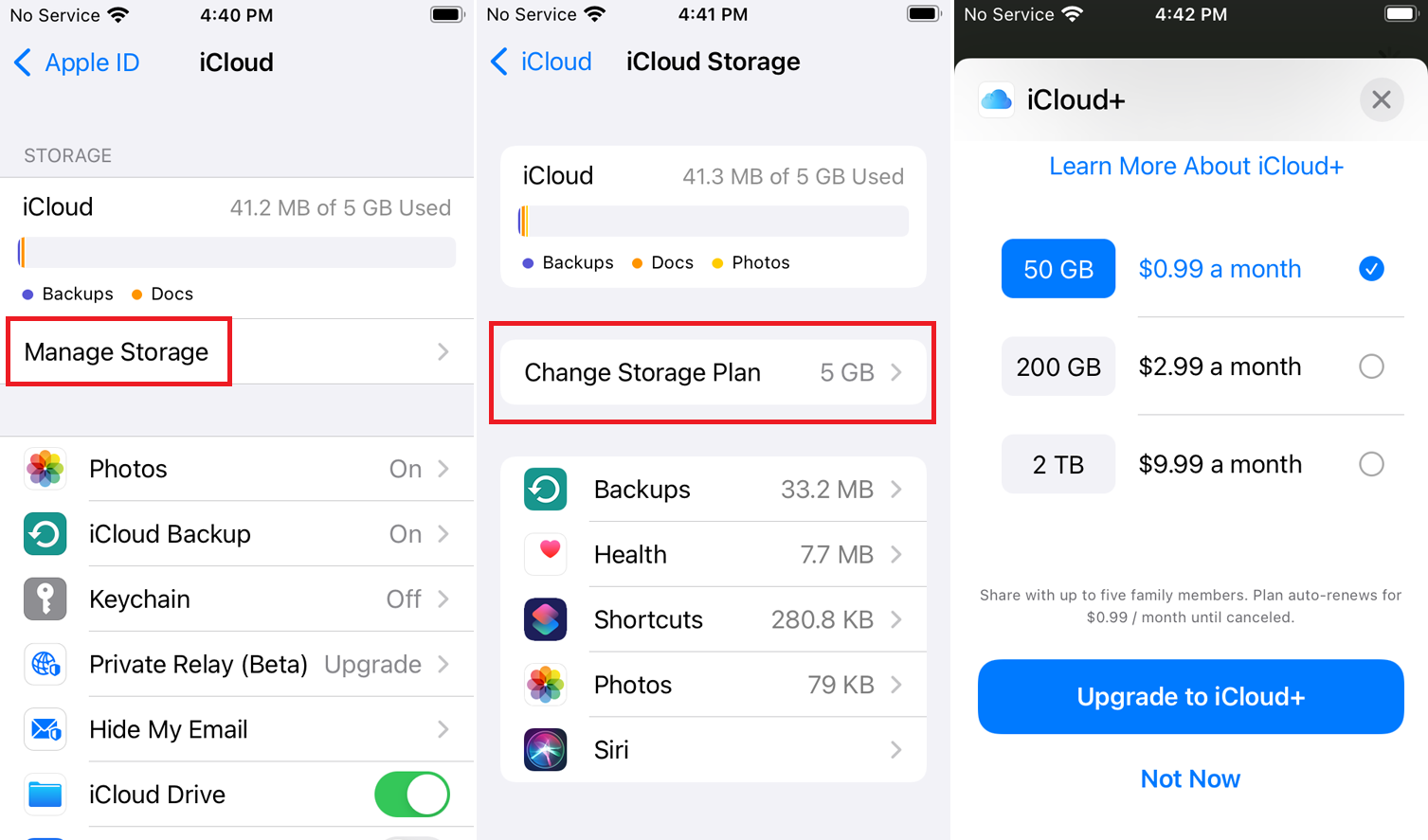 plan icloud