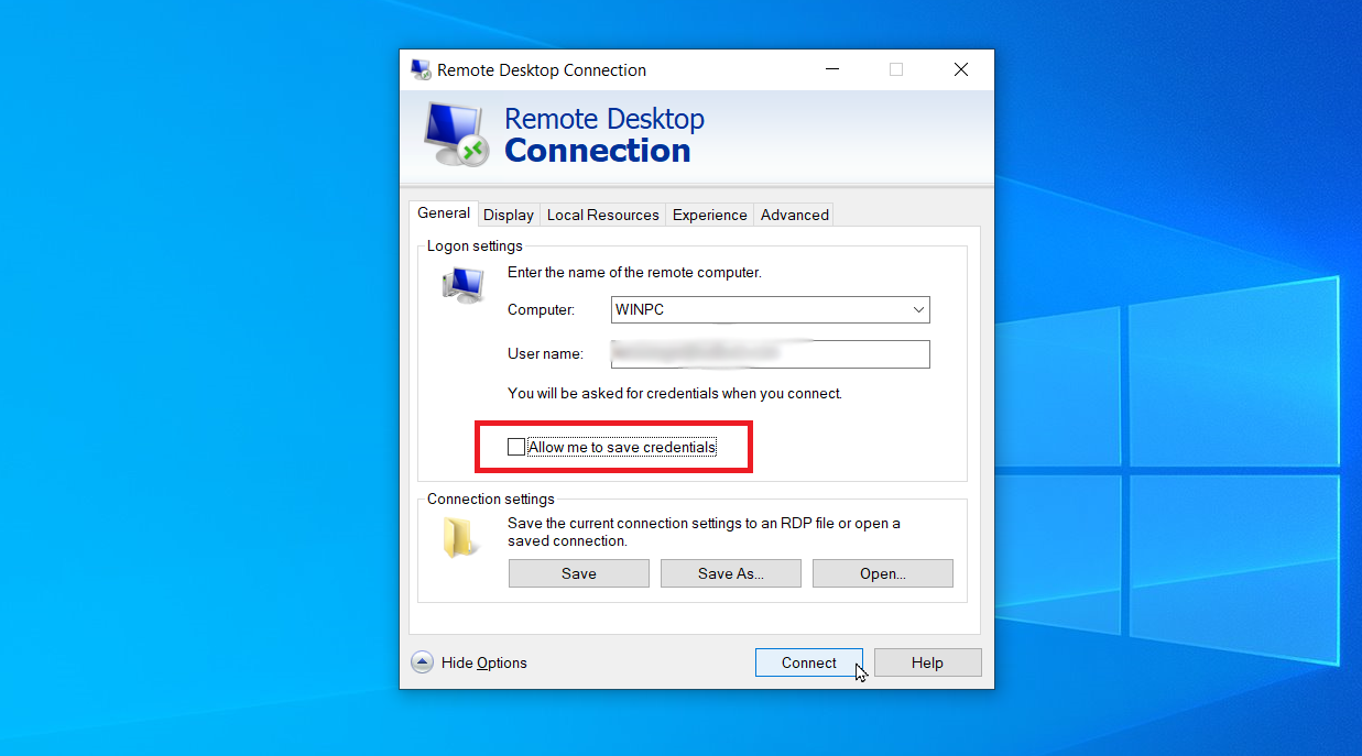 connessione remota al desktop