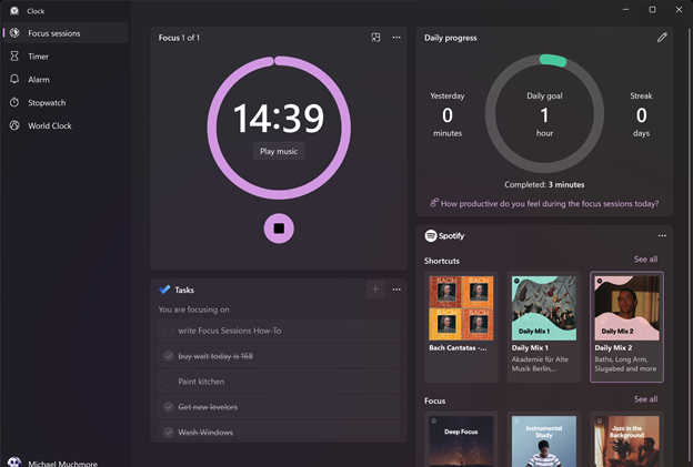 Подключите Spotify к сеансам фокуса Windows 11