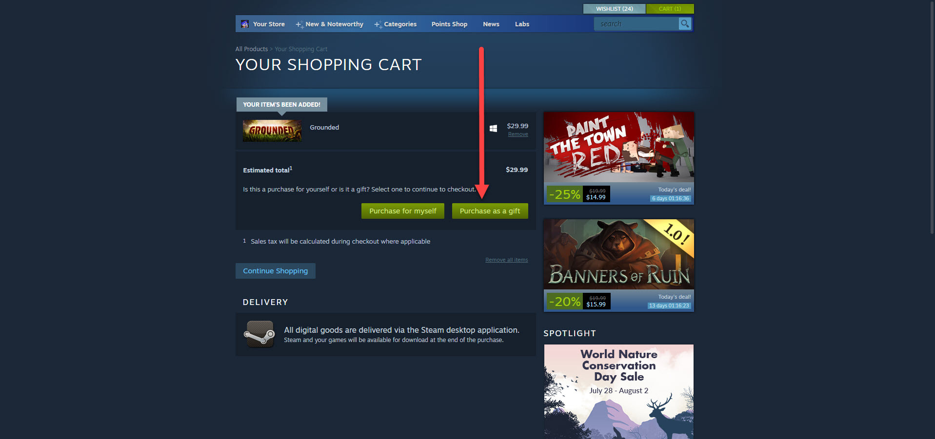 Verschenken Sie ein Steam-Spiel