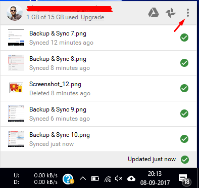 Backup del disco rigido di Google 9