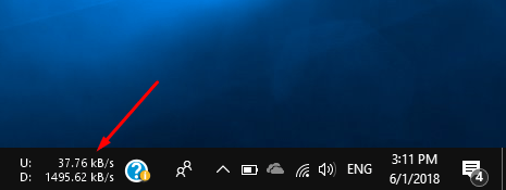 Monitor kecepatan jaringan Windows 10