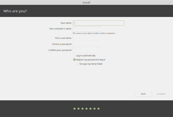 Nom d'utilisateur et mot de passe Linux Mint 19 Tara