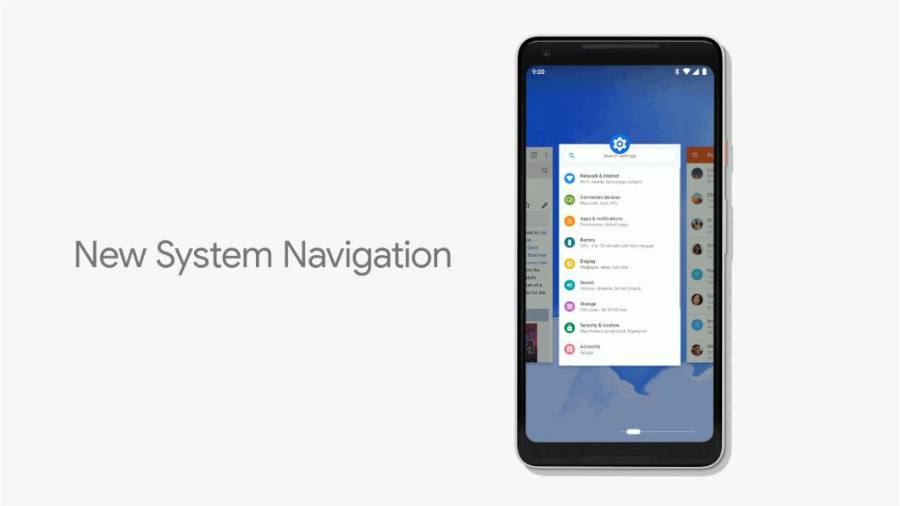 Gestes de navigation Android P