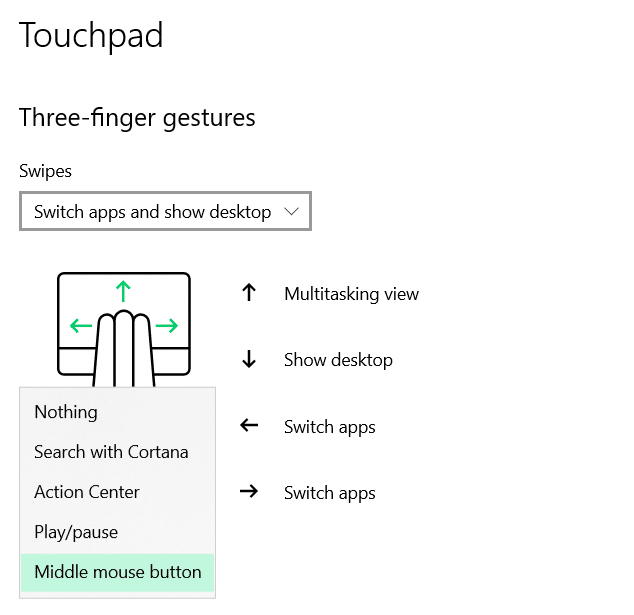 Como personalizar os gestos do touchpad do Windows 4.2