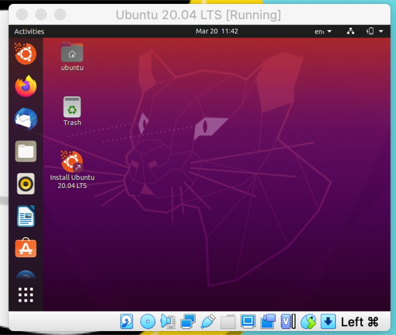 Ubuntu20.04LTSデスクトップ