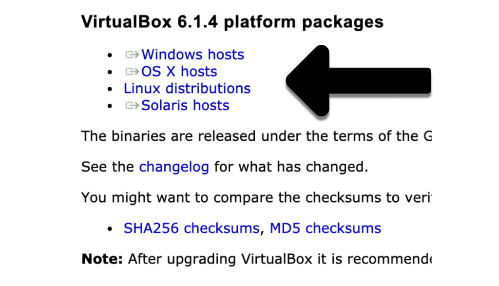 VirtualBoxをダウンロードする