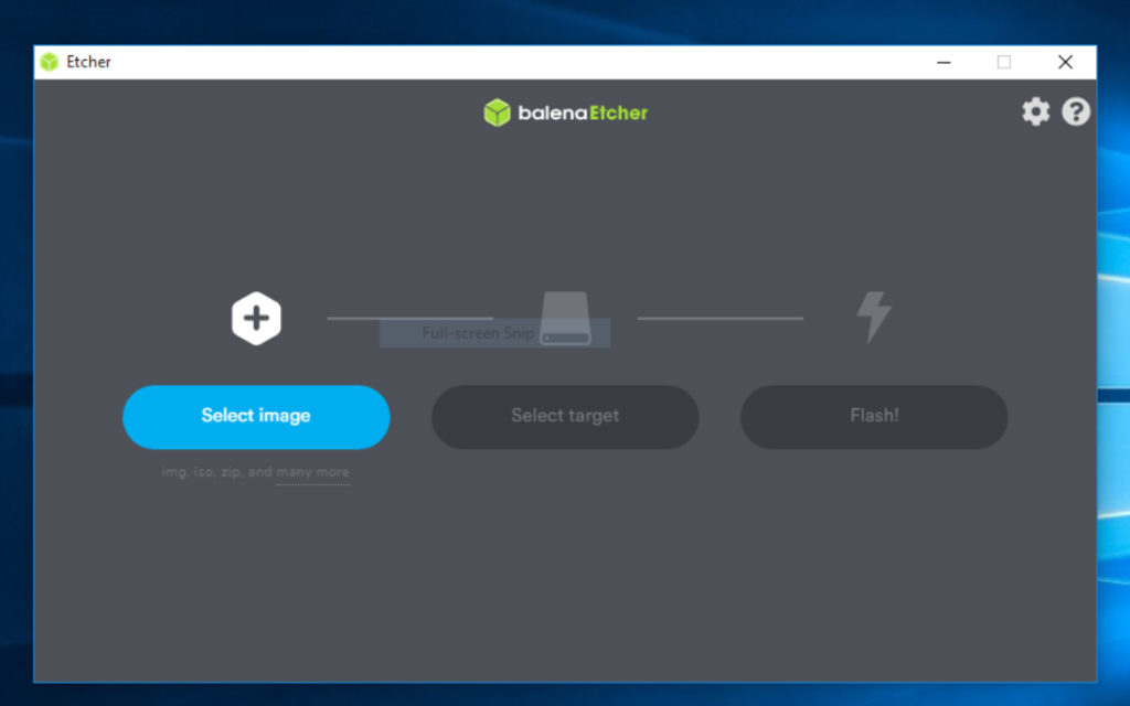 Creación de USB de arranque con Balena Etcher: seleccionar imagen