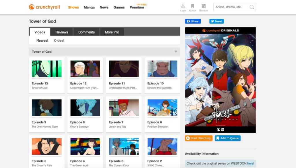 CrunchyRoll-site Web pour regarder des anime gratuits en Inde