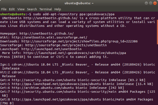 Instal UNetBootin Ubuntu