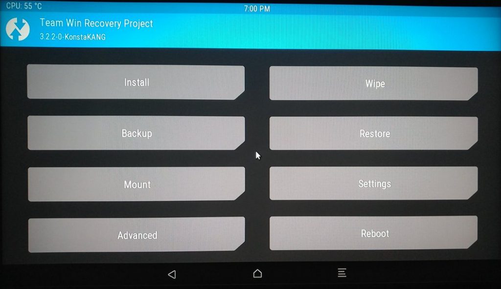 options d'accueil twrp - comment installer android sur raspberry pi 4