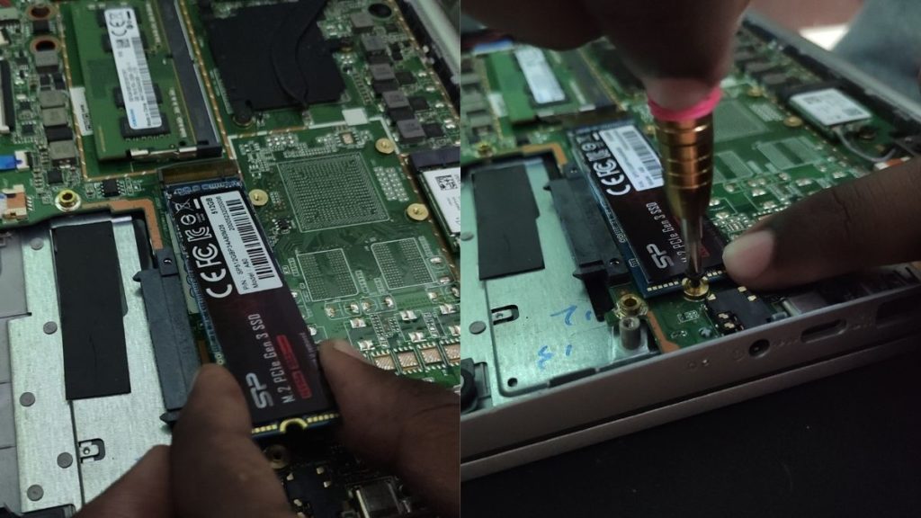 installer le ssd dans l'emplacement m.2