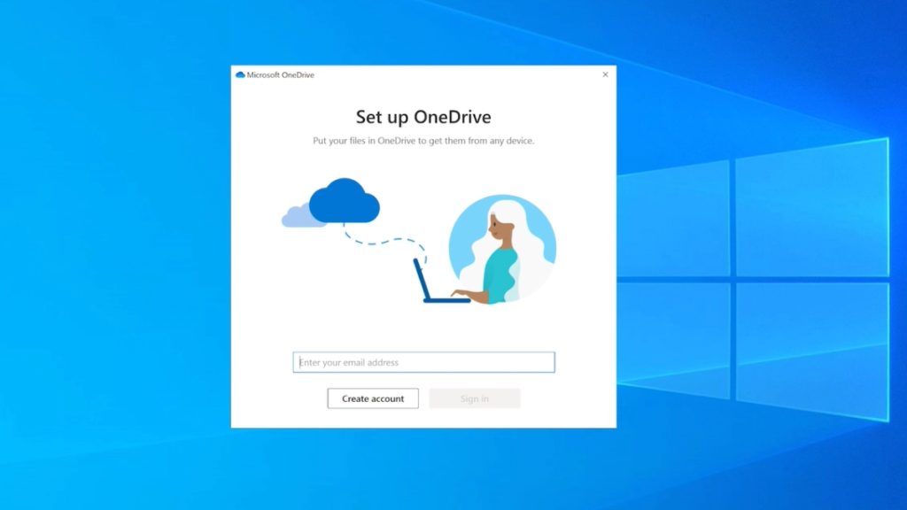 1 Configuração da conta do OneDrive Entrar