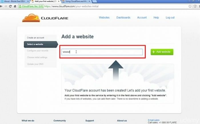 Ajouter un site Web pour CDN dans Cloud Flare