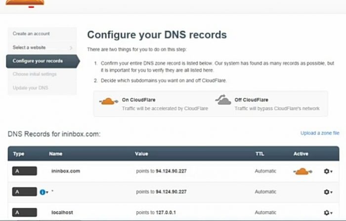 configurer votre enregistrement DNS à l'aide de Cloud Flare