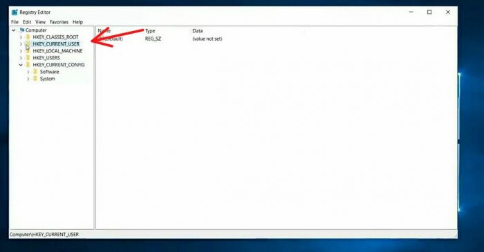 masuk ke HKEY_CURRENT_USER