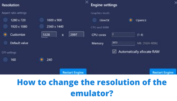 cambiar la resolución del emulador