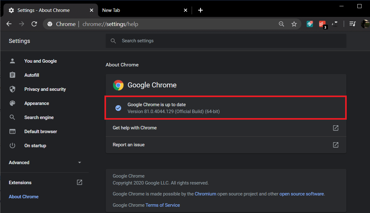 如果有新的 Chrome 更新可用，它將自動安裝。如何修復 Netflix M7121-1331-P7 錯誤