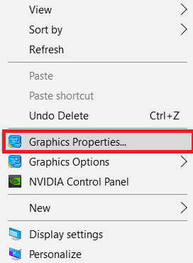 首先，右键单击您的桌面屏幕，然后单击 Intel HD Graphics Settings 或 Graphics Properties 选项。如何修复守望先锋崩溃