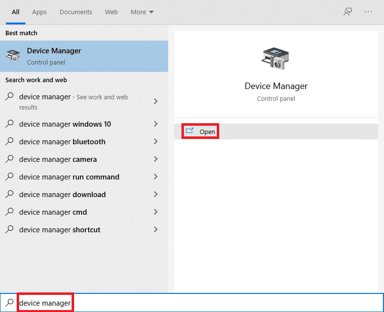 Iniciar resultados de búsqueda para Administrador de dispositivos