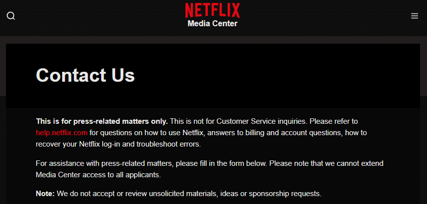 Contactez l'assistance Netflix. Comment réparer le code d'erreur Netflix M7111-1101