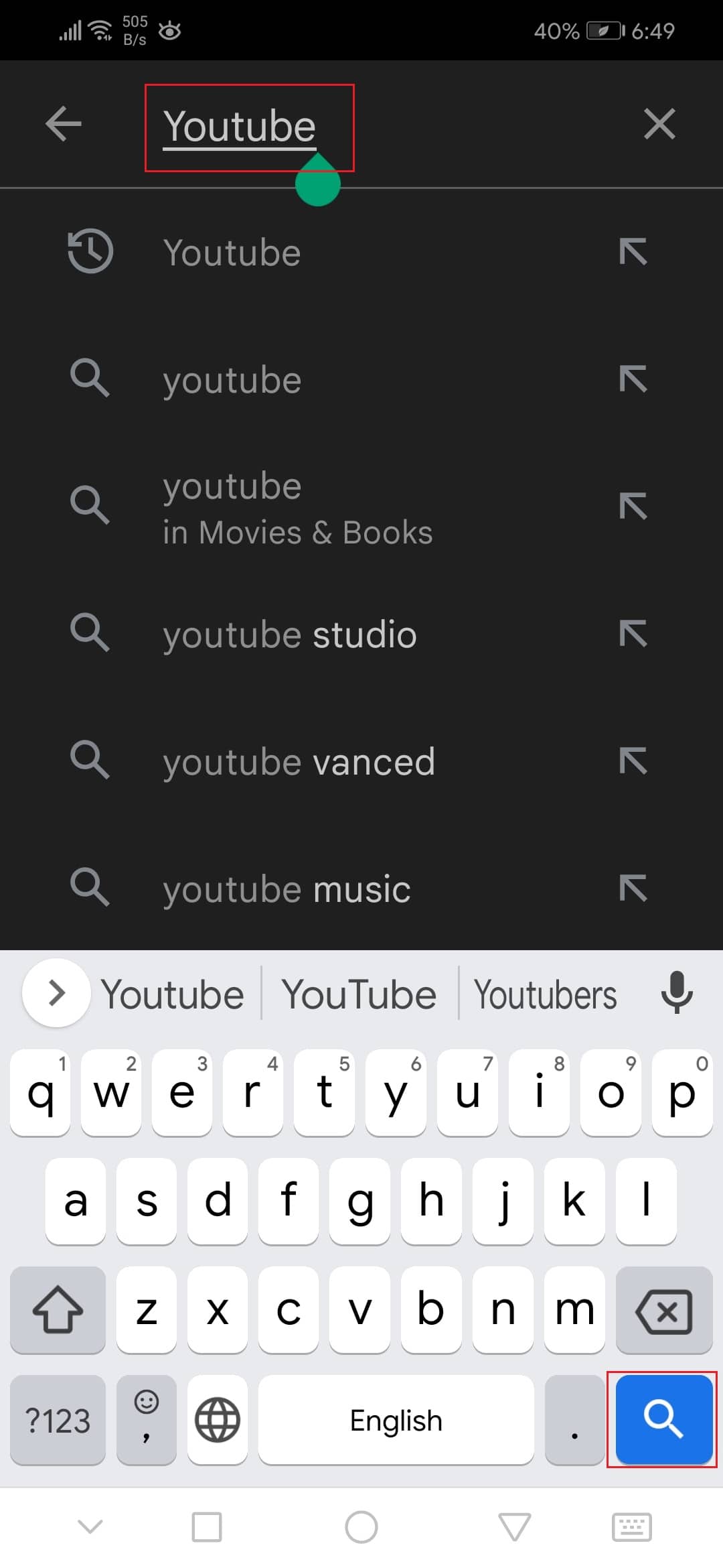 cauta youtube in google playstore